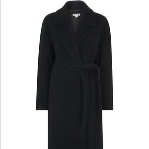 Whistles Brand Black Wool Trench Coat